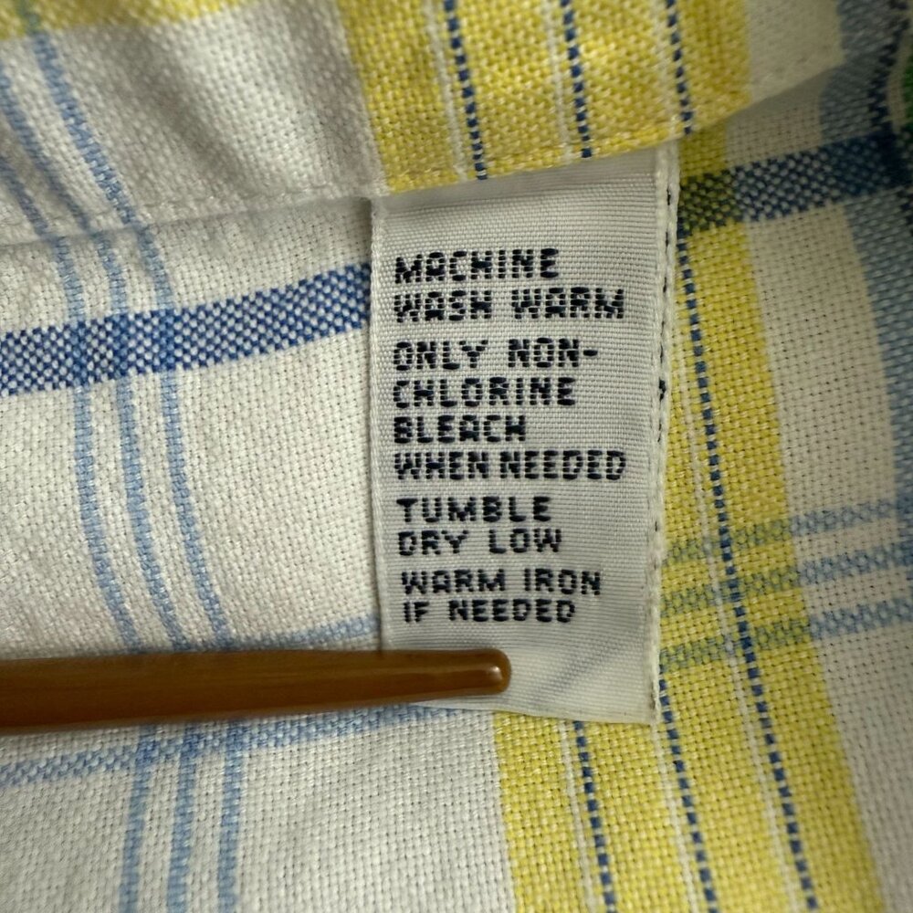 Ralph Lauren Shirt Men XL Yellow Blue Plaid Cotton Preppy Button Up Short Sleeve - Picture 8 of 8